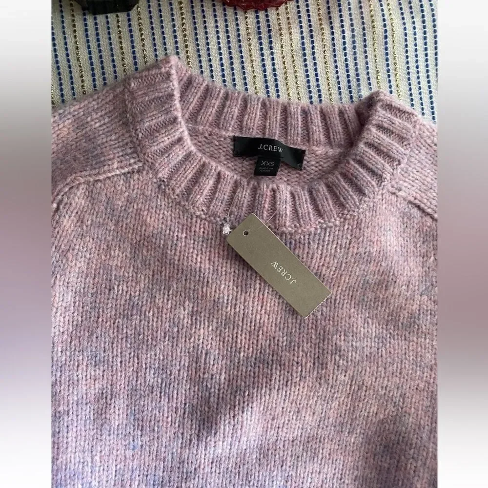 J. CREW Sweater Womens Sz XXS Pink  Cozy Chunky Wool Blend NWT